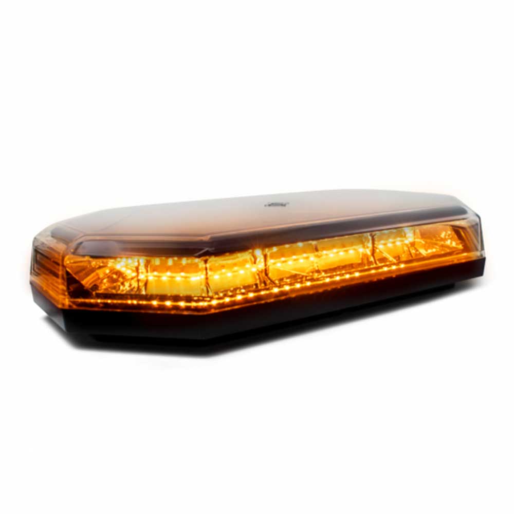 Amber/Clear LED Mini Strobe Warning Light Bar with 10 Function Magnet Mount