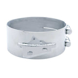 8" Stainless Steel Butt Joint Exhaust Clamp with Angled Bracket