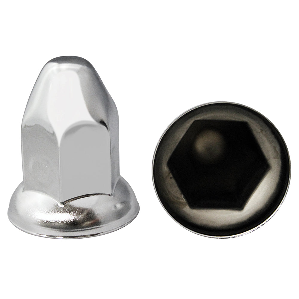 33mm Chrome Steel Bullet Nut Cover - Push On