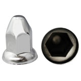 33mm Chrome Steel Bullet Nut Cover - Push On