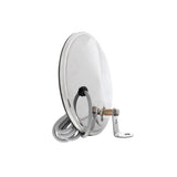 8-1/2" Stainless Steel Heated Convex Mirror Offset Mount