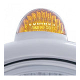 Stainless Steel Guide Headlight with 34 Amber LED H4 Bulb and Dual              Function Amber LED