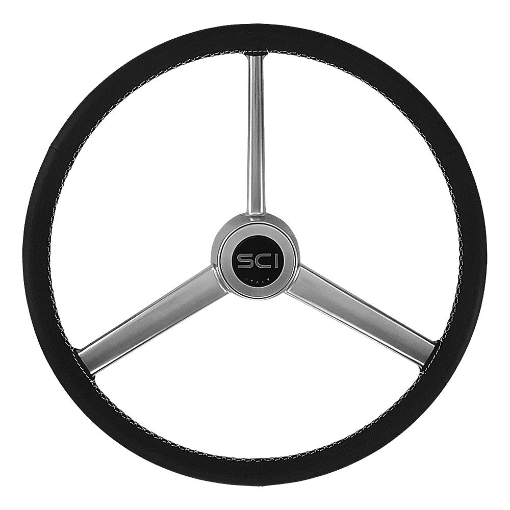 3 Spoke Leather Retro Style Steering Wheel 20"