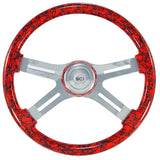 18" Small Skull Print 4 Spoke Steering Wheel