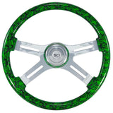18" Small Skull Print 4 Spoke Steering Wheel