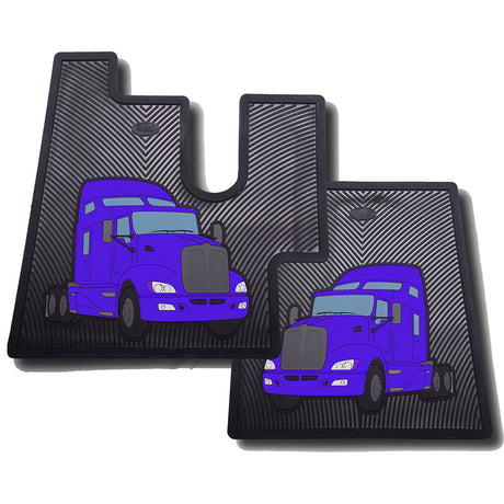 Close-up of Kenworth T600, T660, T800, W900 rubber floor mats