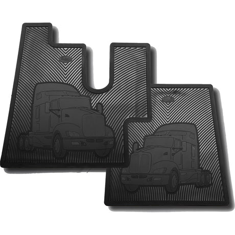 Kenworth T600, T660, T800, W900 rubber floor mats, closer view