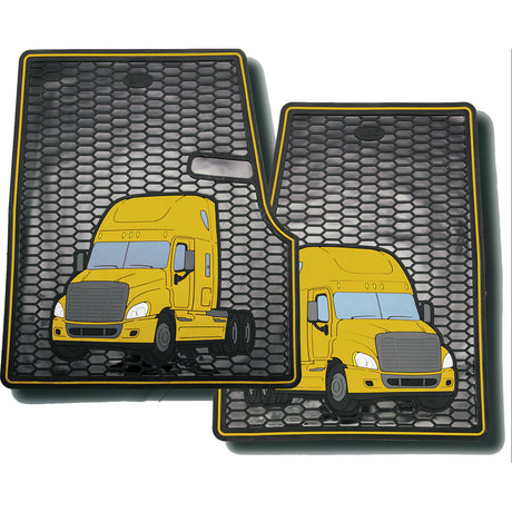 Freightliner Cascadia, Coronado rubber floor mats, closer view