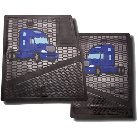 Close-up of Freightliner Columbia, Century rubber floor mats (PR)