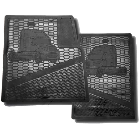 Another angle of Freightliner Columbia, Century rubber floor mats (PR)