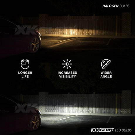 XKGlow demon eye H11 LED headlight bulbs (PR), close-up