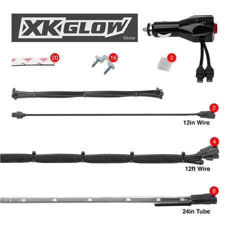 Blue underbody accent light kit, close-up