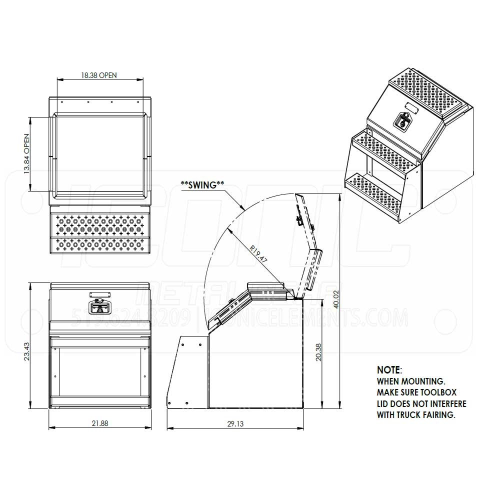 22" Big Mouth Aluminum Step Tool Box