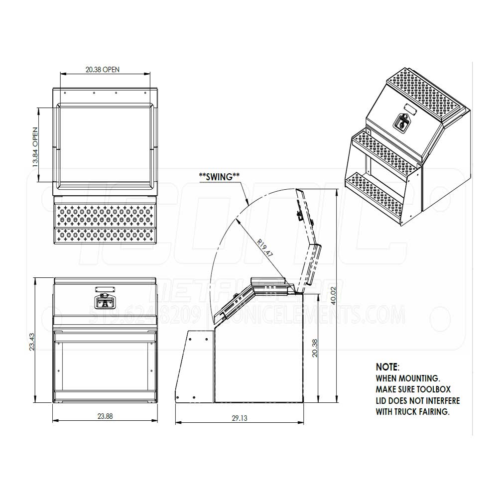 24" Big Mouth Aluminum Step Tool Box