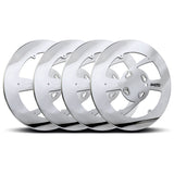 Twist & Lock Aero Wheel Covers, Polished Stainless with Window for Dual Wheel Axles 4PK