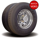 Twist & Lock Aero Wheel Covers, Clear for Dual Wheel Axles 4PK