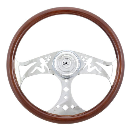 3 Spoke sitting lady steering wheel 18"