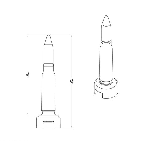Close-up of 13/15/18 Speed 50 caliber bullet thread-on shifter knob
