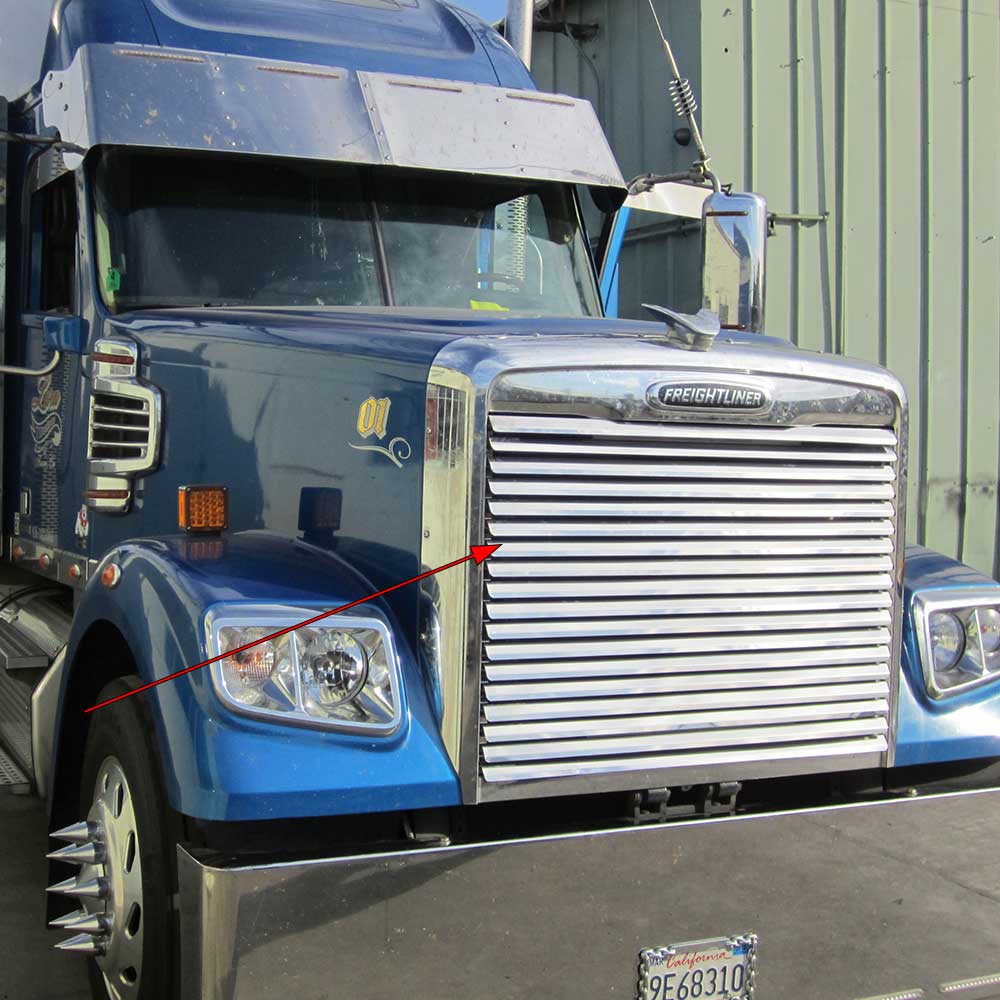 2011-2016 Freightliner Coronado Stainless Steel Grill Insert with 18 Louvers