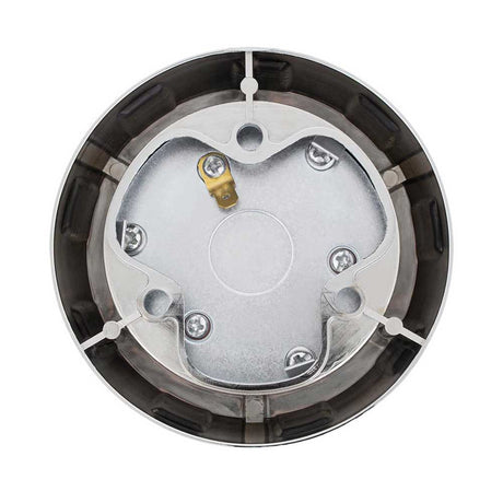 Chrome bezel and horn button, closer view