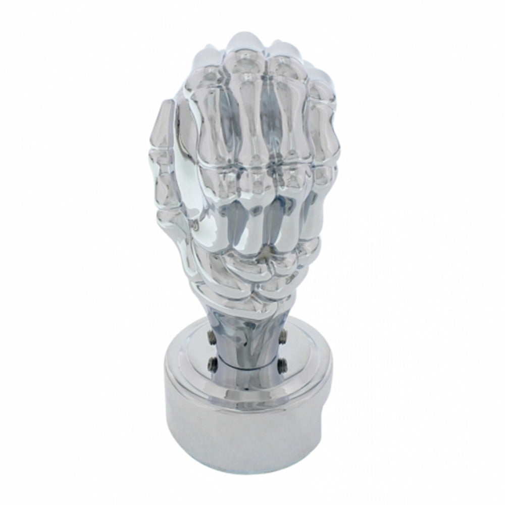 Chrome Thread-On Skull In Hand Gearshift Knob