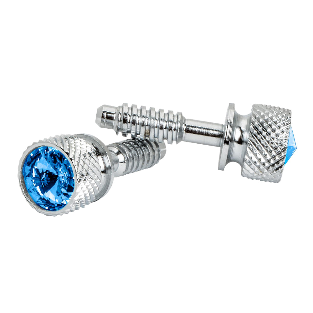 Peterbilt Chrome Dash Screw with Blue Jewel