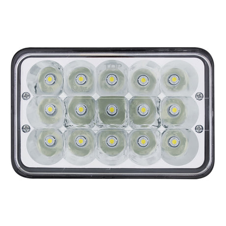 High power 15 LED rectangular headlight