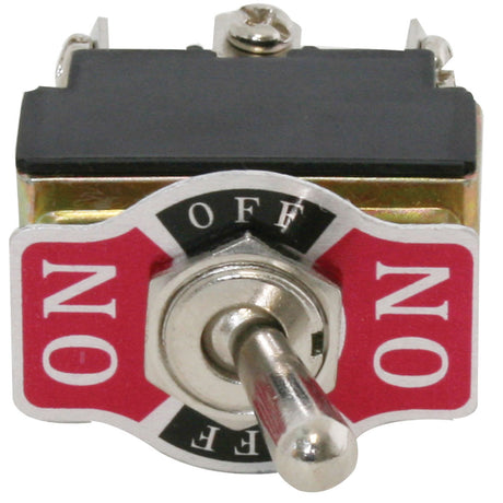 Metal toggle switch, on-off-on, 6 screw