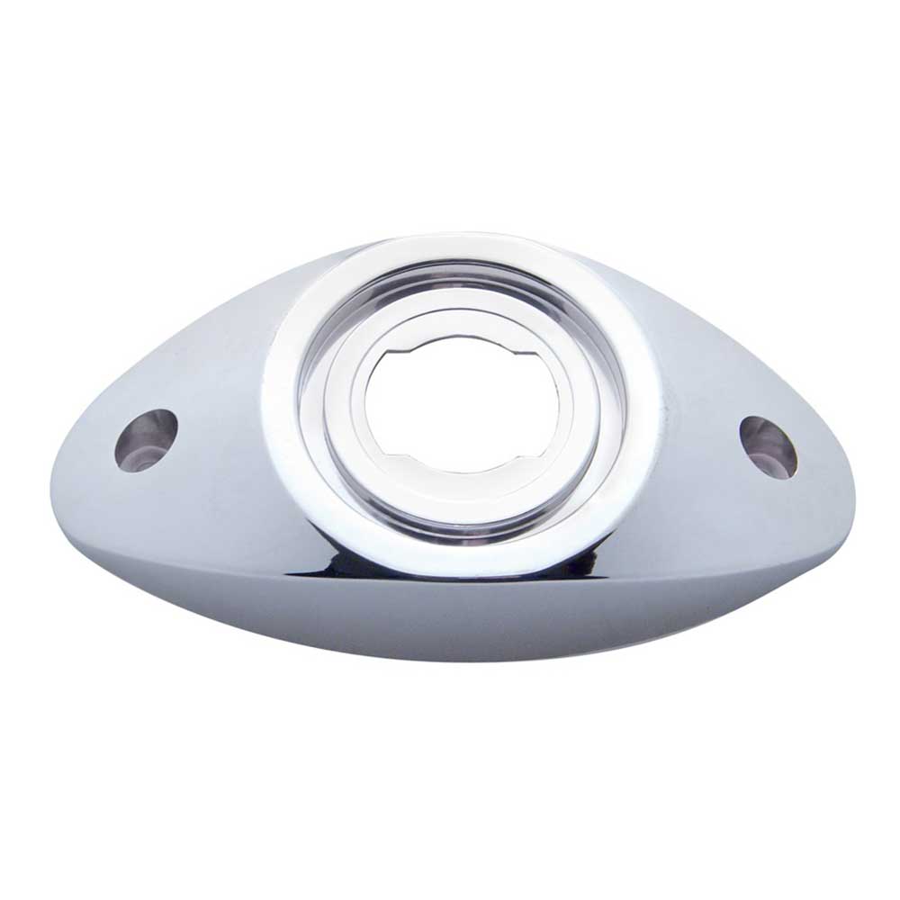 Chrome Oval Aerodynamic Branch Deflector for 2" Round Lights - Twist Lock
