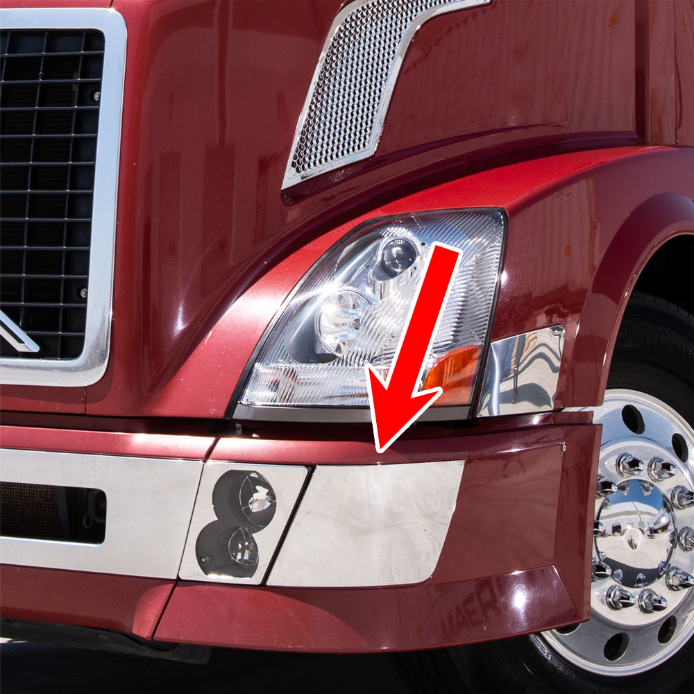 Volvo VNL 2015-2017 Chrome Aero-Style Bumper Trim