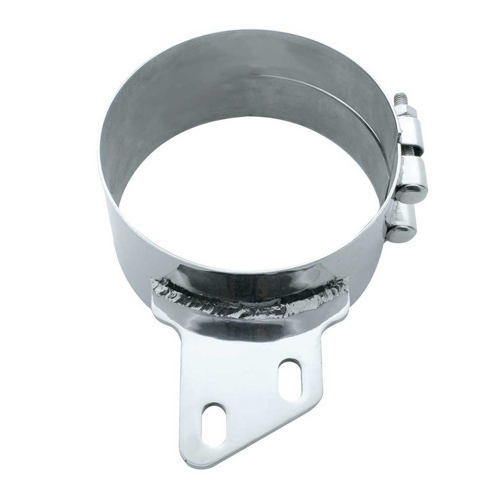 6" Stainless Steel Butt Joint Exhaust Clamp with Angled Bracket