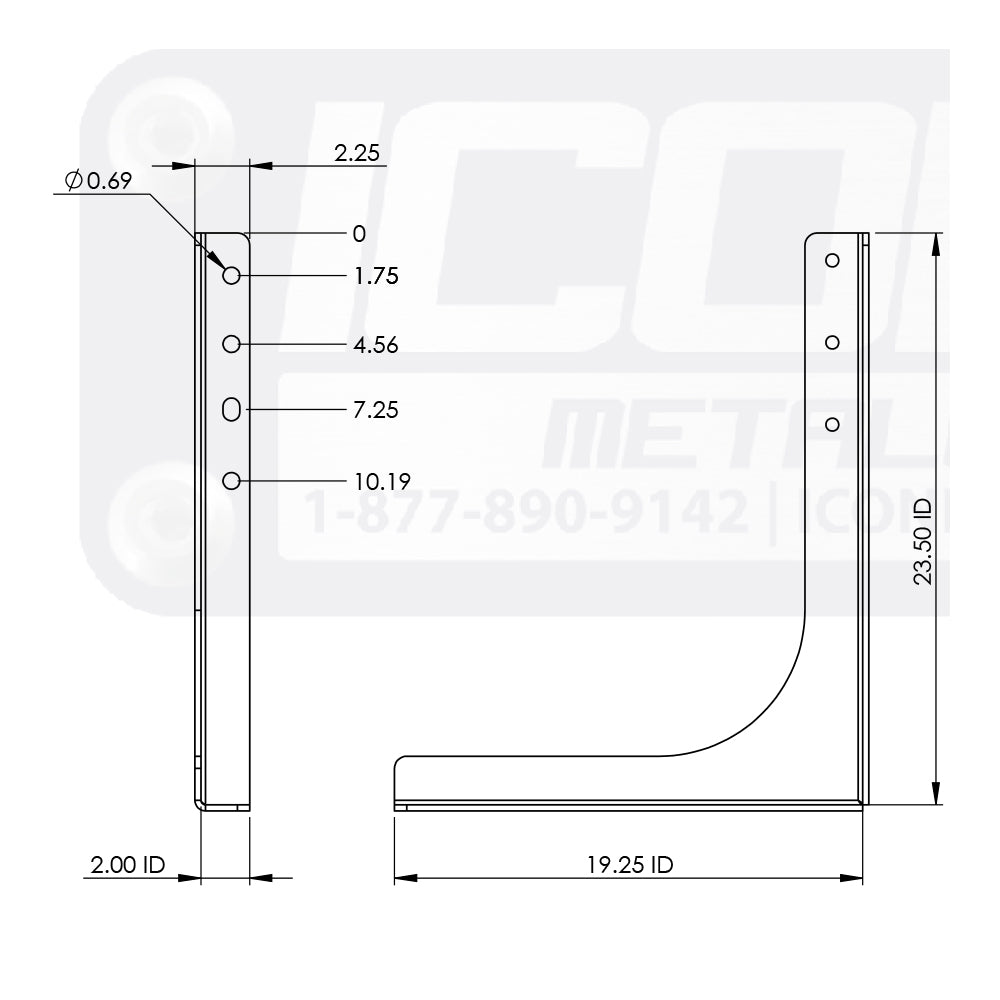 24" Tool Box Mounting Brackets