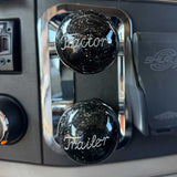 Engraved Black Glitter Tractor & Trailer Air Valve Knobs