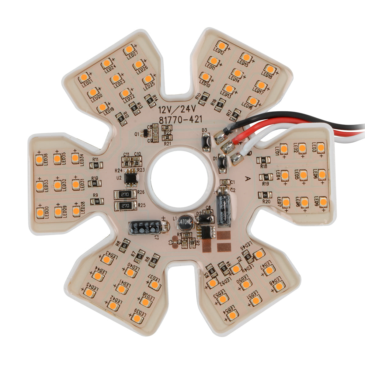 5-1/8" 54 LED Ultra Thin Hex Dual Function Air Cleaner Light