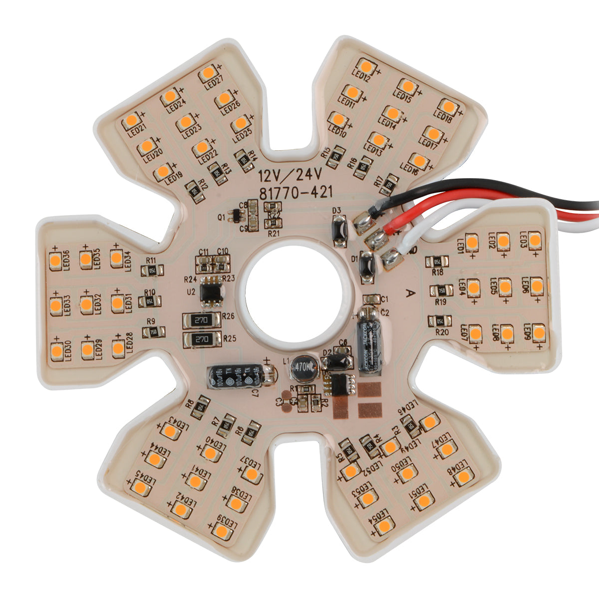 5-1/8" 54 LED Ultra Thin Hex Dual Function Air Cleaner Light