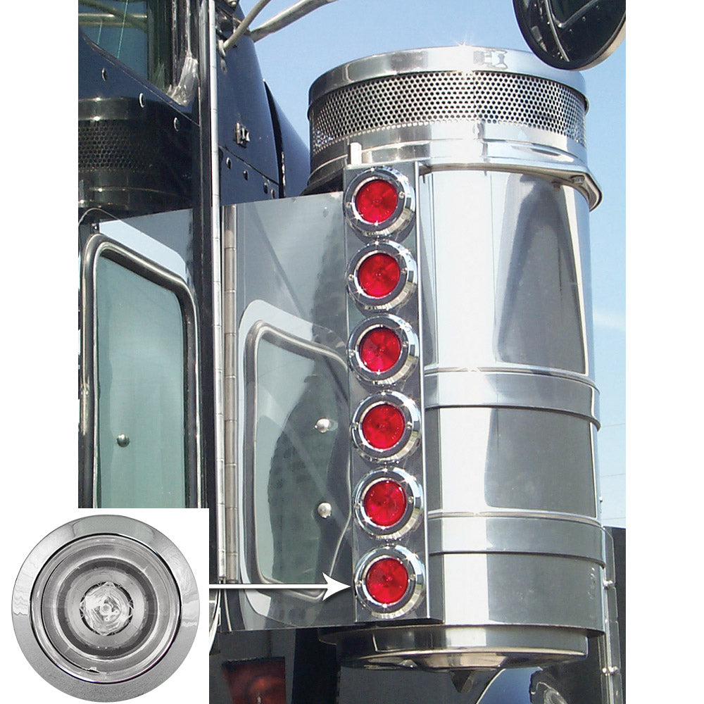 KW 13" Air Cleaner Bars Red/Clear Bulls-Eye LEDs