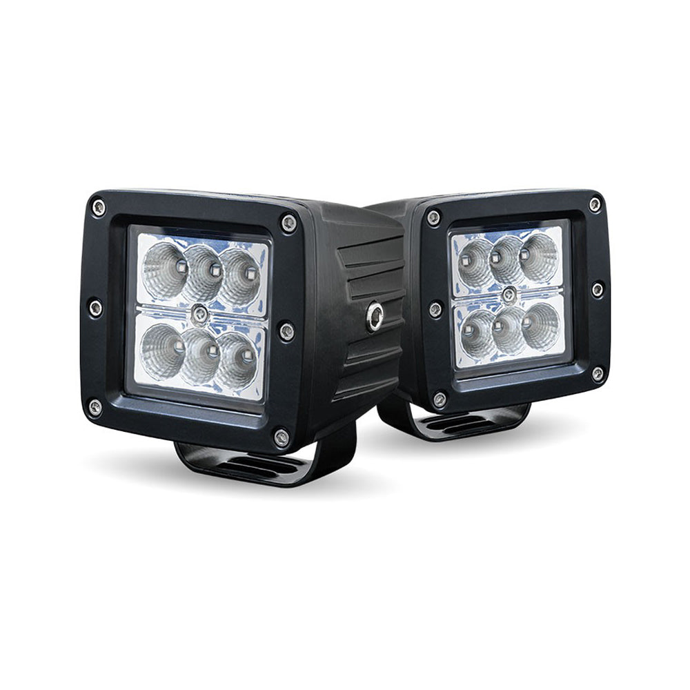 Universal Mount 6 LED Square Work Lamps (PR)