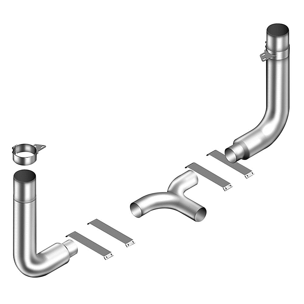 Peterbilt 379 8" One-Piece Exhaust Kit 5" Y-Pipe