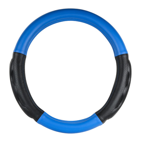 Heavy duty matte blue 18" steering wheel cover