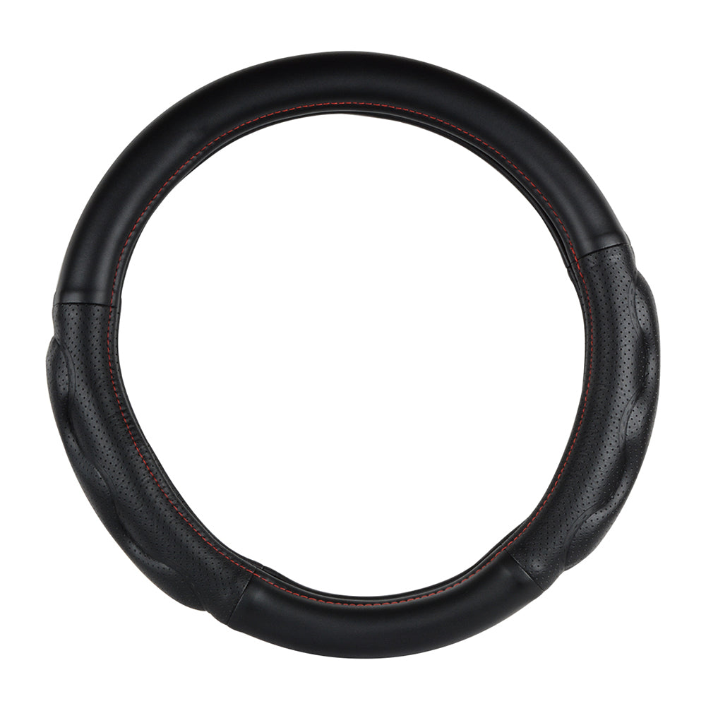 Heavy Duty Black with Red 18" Steering Wheel Cover
