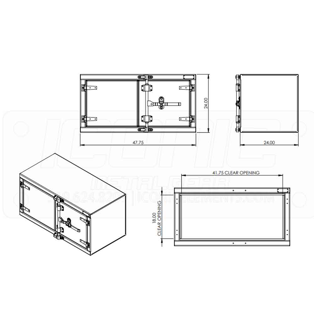 48" x 24" x 24" Cam-Lock Underbody Tool Box