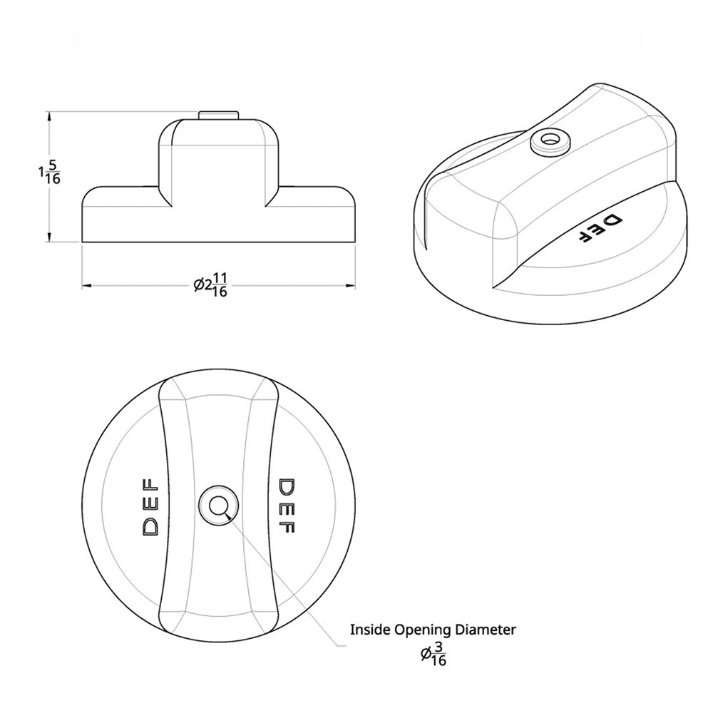Freightliner Chrome Plastic DEF Cap Cover