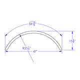 47" Smooth Aluminum Full Radius Single Axle Fender