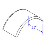 47" Smooth Aluminum Full Radius Single Axle Fender