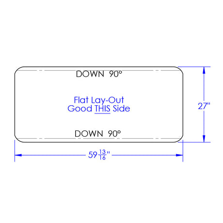 47" Smooth aluminum full radius single axle fender, closer view