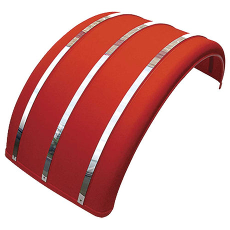 Poly single axle fender with stainless steel strips