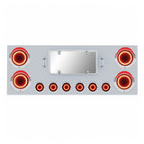 Stainless Steel Center Panel with Six 2" & Four 4" Red Mirage Lights
