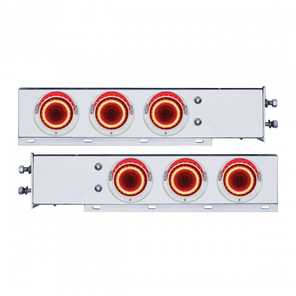 SS Rear Light Bars with Red Mirage Lights, 2.5" Spacing
