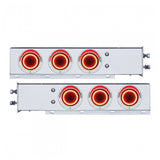 SS Rear Light Bars with Red Mirage Lights, 2.5" Spacing