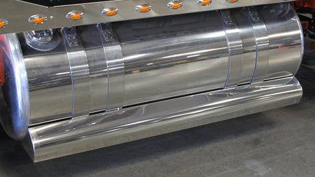 Peterbilt 150 gallon stainless steel fuel tank wrap for semi trucks